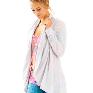 NWT LILLY PULITZER CASSINE CARDIGAN, GREY. Sz: Lg